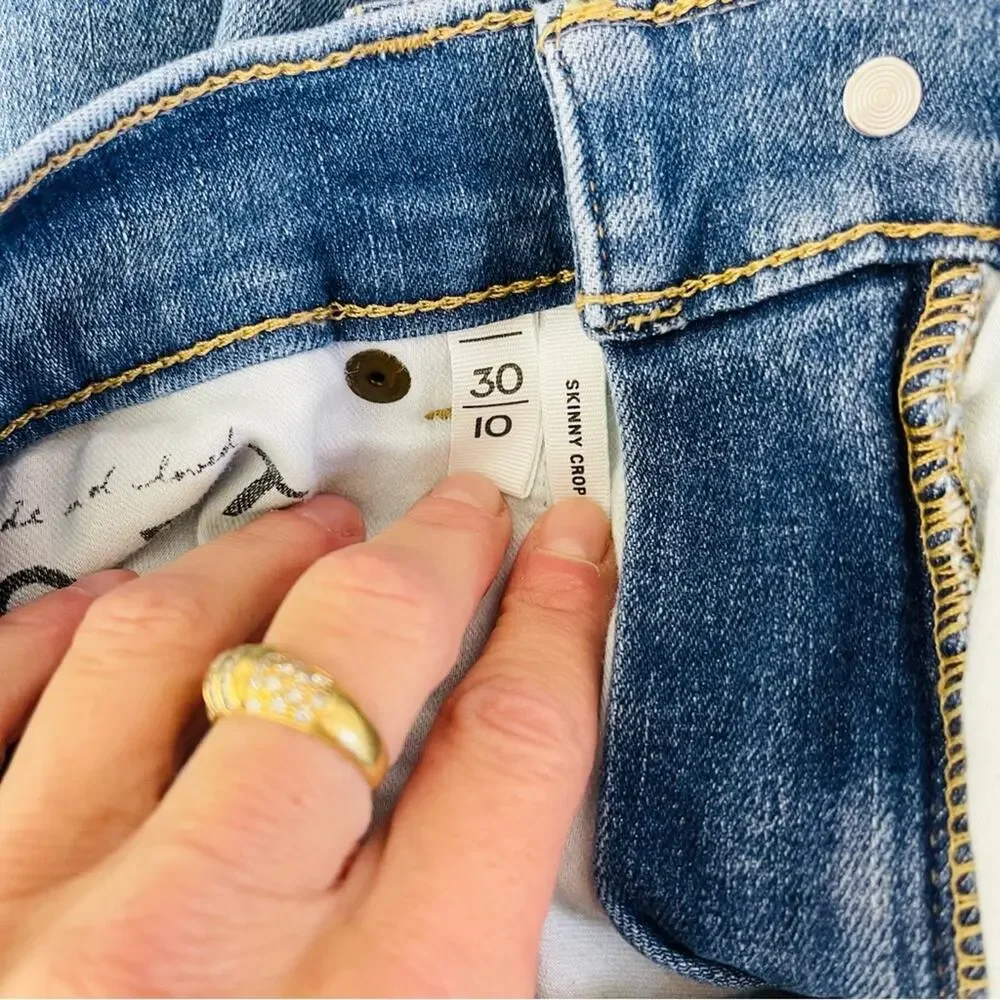 Loft blue high waisted skinny crop ankle jeans 10